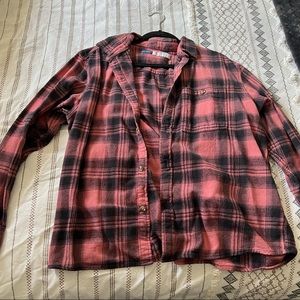Oversized Pink and Black Flannel